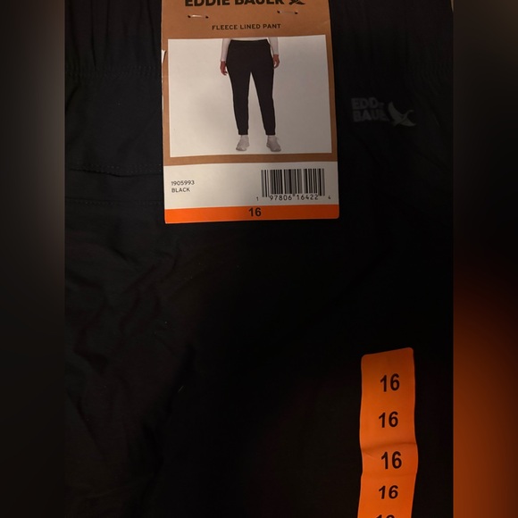Eddie Bauer Women's Rainier Fleece Lined Jogger Pant 16, Black - Picture 6 of 6